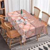 Lofaris Pink Bowknot Diamond Pattern Rectangle Tablecloth